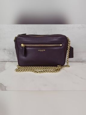 Coach Plum Legacy Flight Bag Crossbody